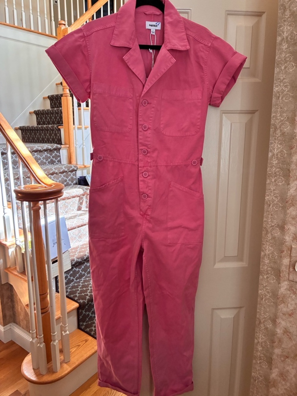 pistola Pink Short-Sleeve Utility Jumpsuit